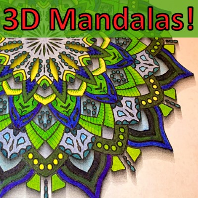 3D Mandala Coloring Pages