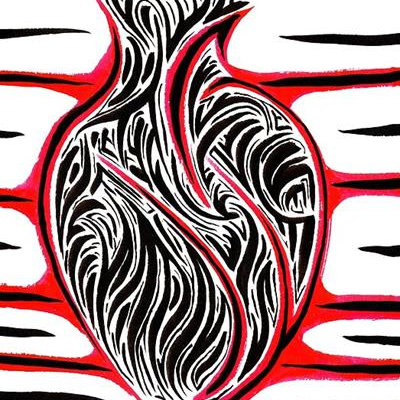 Abstract Bloody Heart Design