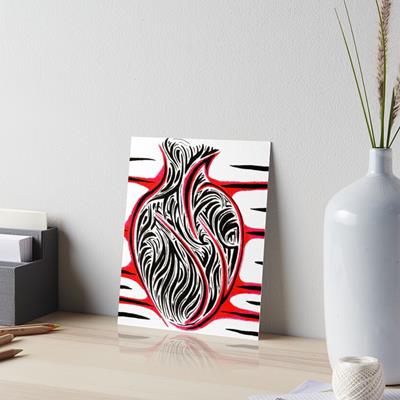 Abstract Bloody Heart Art Board