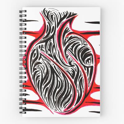 Abstract Bloody Heart Notebook