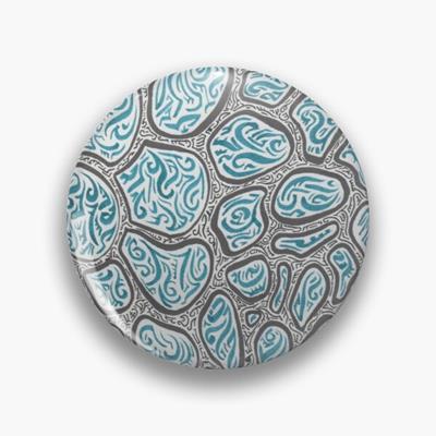 Blue and Blue Abstract Drawing: Water Droplets on Oil