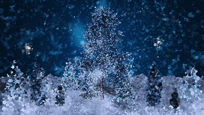 Dark Blue Winter Forest Scene