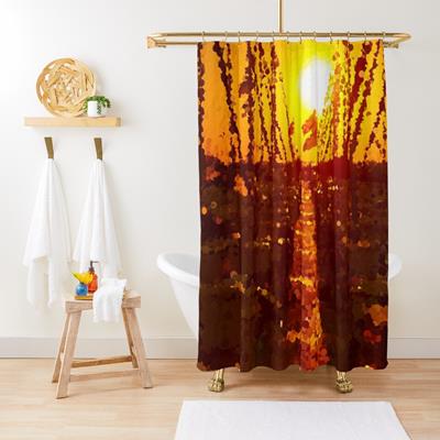 Ocean Dock Under Orange Sky