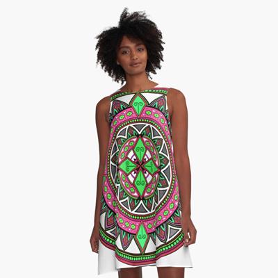 Pink and Green Mandala