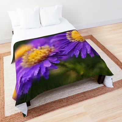 Purple Flowers Against Greenery