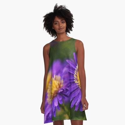 Purple Flowers Against Greenery