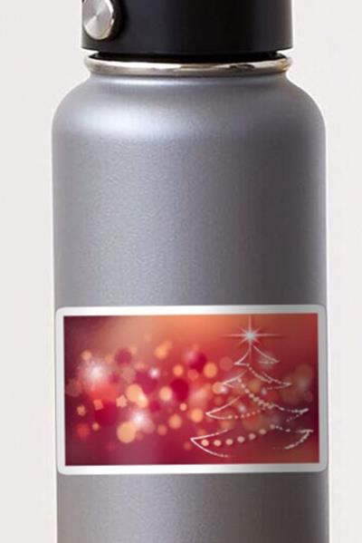 Red Christmas Scene with Stylized Tree