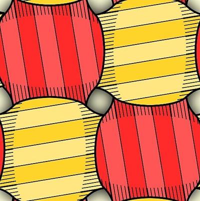 Red and Yellow Eye-Burning Fabric Pattern