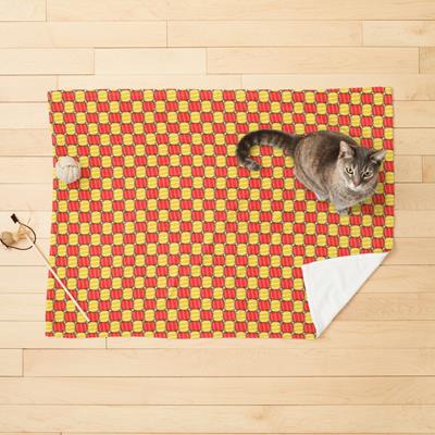 Red and Yellow Eye-Burning Fabric Pattern