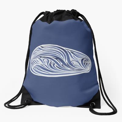 Rich Abstract Line Art in Dark Blue