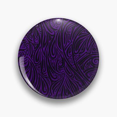 Swirling Abstract Line Art in Black on Purple