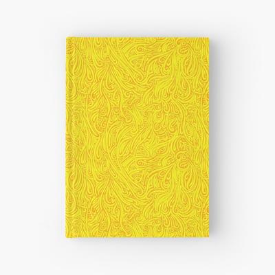 Swirling Abstract Line Art in Blazing Yellow and Gold
