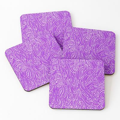 Swirling Abstract Line Art in Pink and Purple