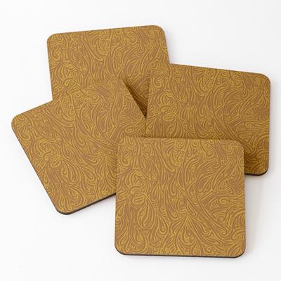 Swirling Abstract Line Art in Shades of Brown