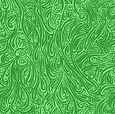 Swirling Abstract Line Art in Shades of Green