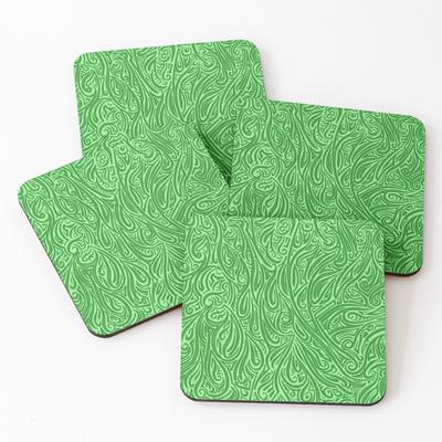Swirling Abstract Line Art in Shades of Green