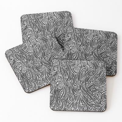 Swirling Abstract Line Art in Shades of Grey
