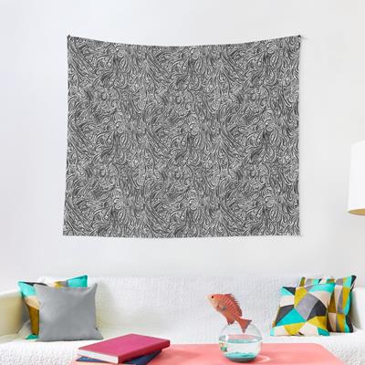 Swirling Abstract Line Art in Shades of Grey