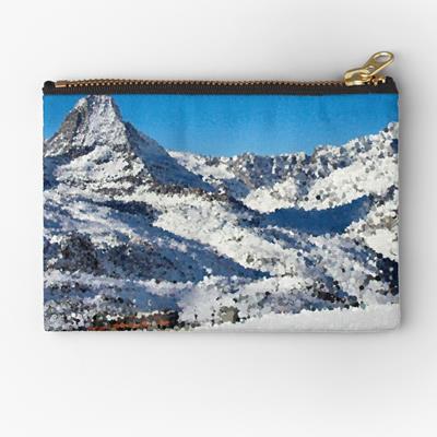 Train and Snowy Mountains