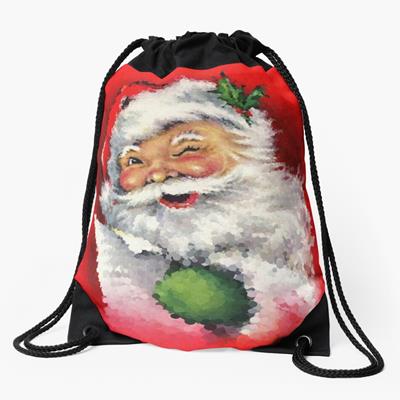 Winking Santa on Red