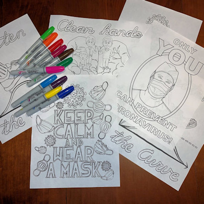 Pandemic-Themed Coloring Pages