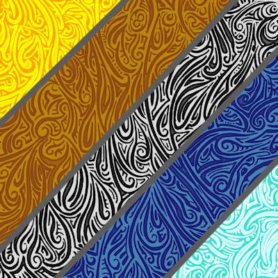 Several color variations of an abstract design